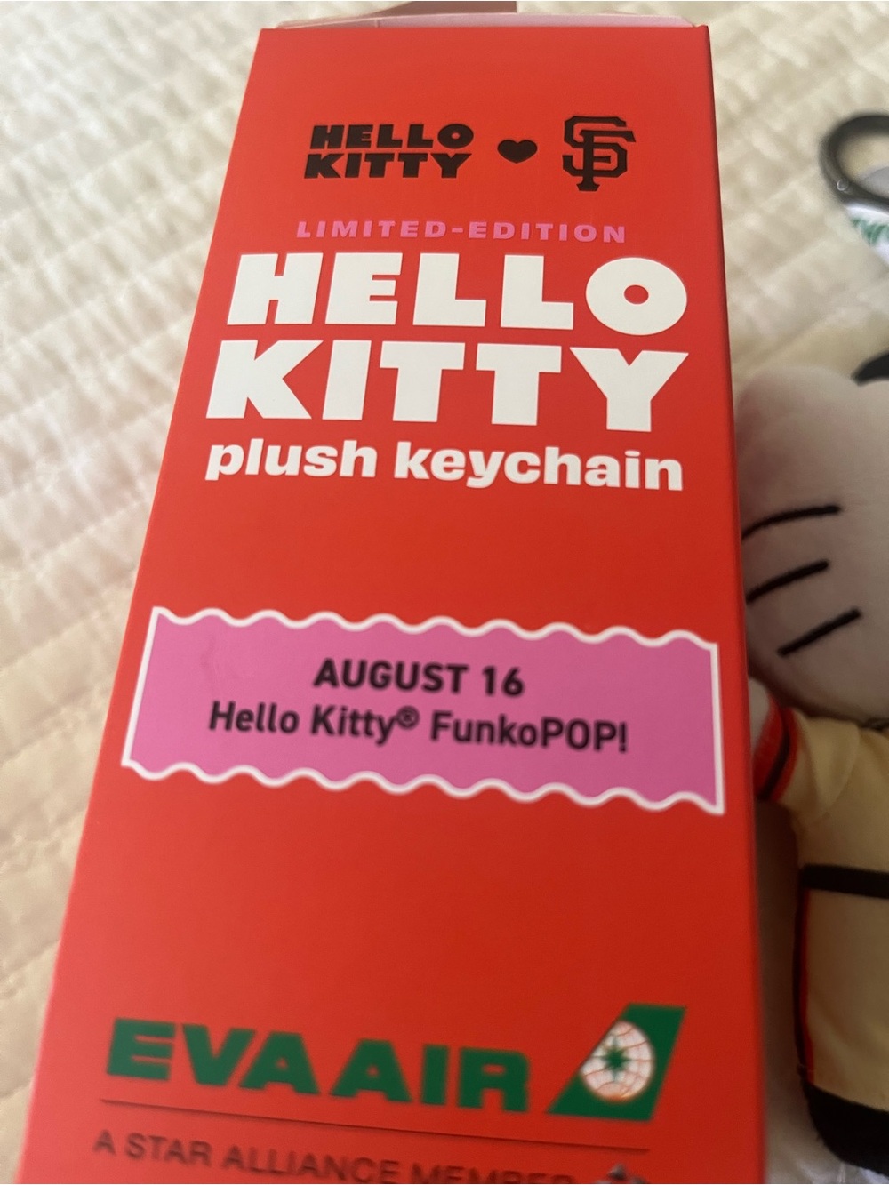 Hello Kitty RARE Pink & White Limited-Edition Plush Keychain with Red Bow - Picture 10 of 10